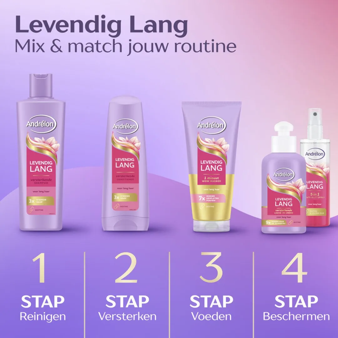 Andrélon Levendig Lang Leave-in Crème 200ml - 2 Stuks
