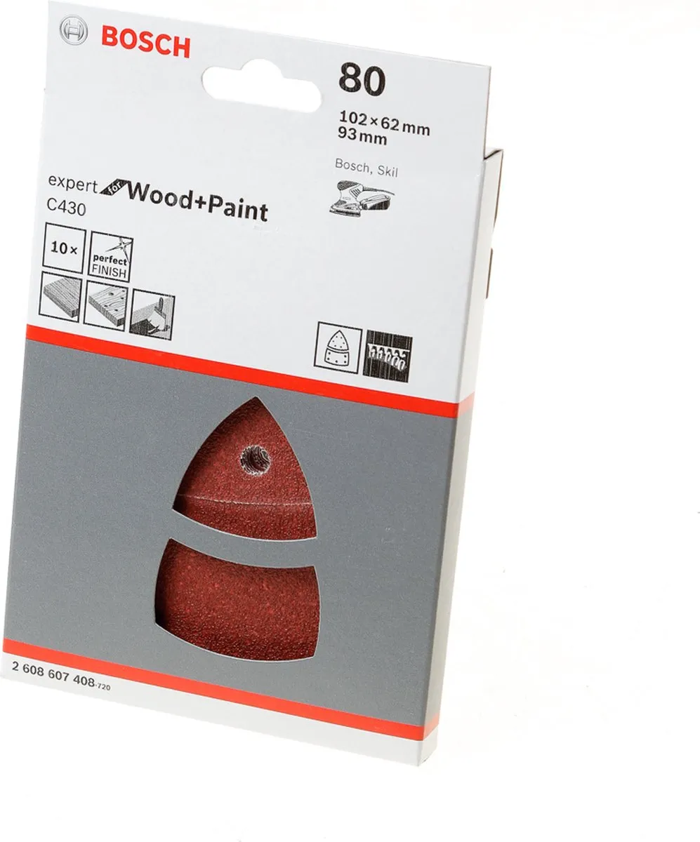 Bosch 10-delige Schuurbladset 102x62mm