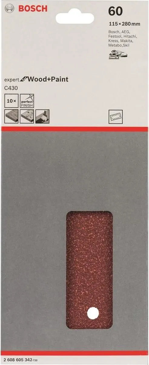 Bosch Schuurbladset 10-delig 115x280mm