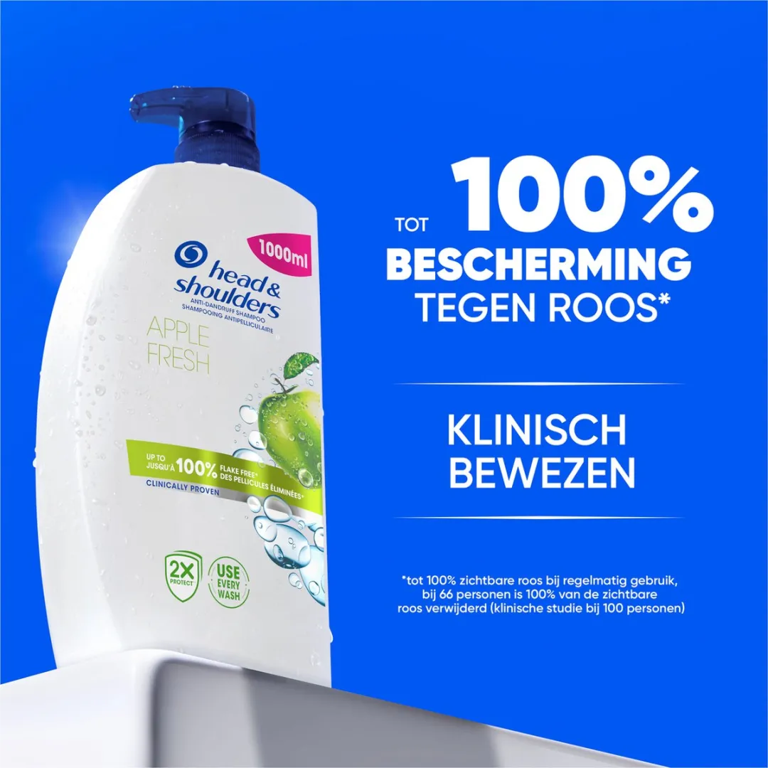 Head & Shoulders Apple Fresh Anti-Roos Shampoo 1000ml - afbeelding 6 van 6