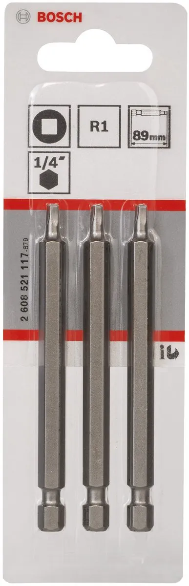 Bosch BIT 4-Kant 1/4" 89mm 3 Stuks - 2608521117