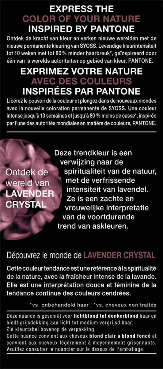 SYOSS Colors Pantone Haarverf Lavender Crystal 115ml