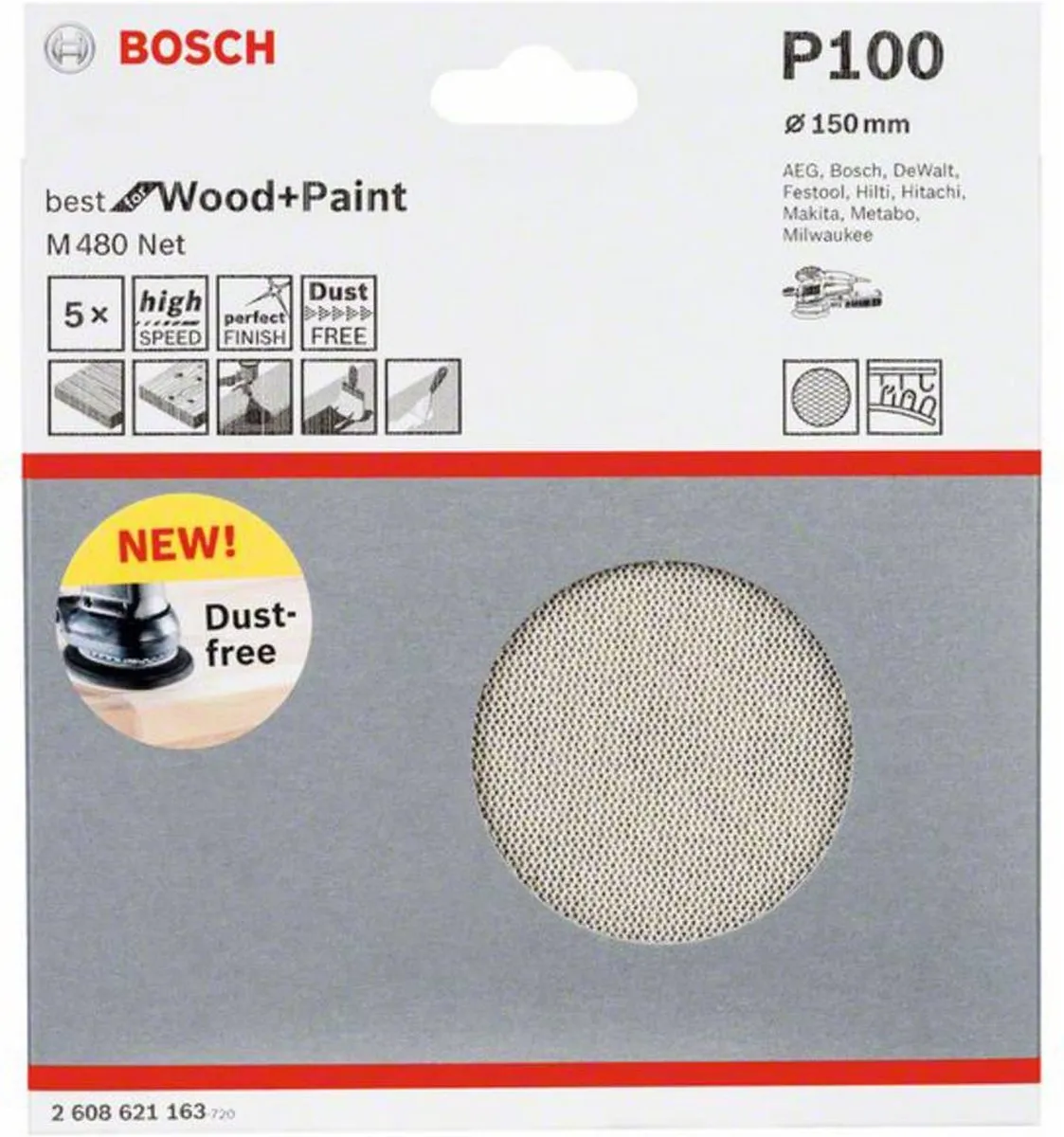 Bosch Schuurschijfnet Wood & Paint 150mm - 5 Stuks