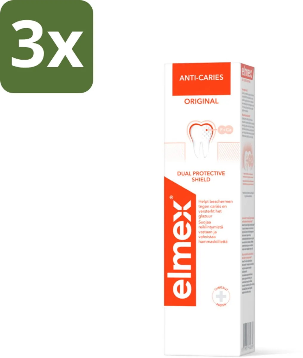 Elmex Tandpasta Anti-Cariës Original 75 ml - Bulkverpakking - 3 stuks