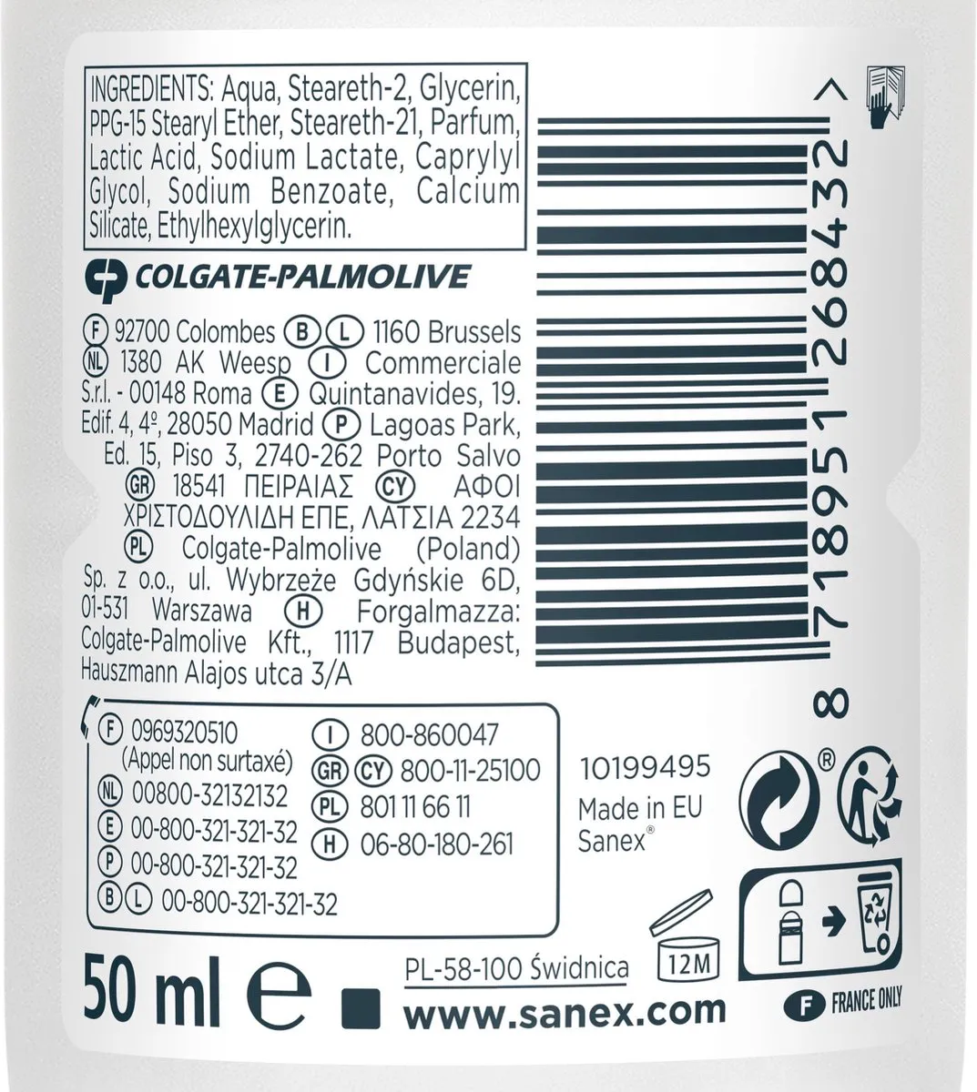 Sanex Zero% Sensitive Deo Roller 300ml - 6 Stuks - afbeelding 6 van 6