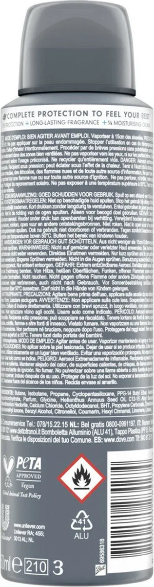 Dove Men+Care Clean Comfort Deodorant - 6x150ml