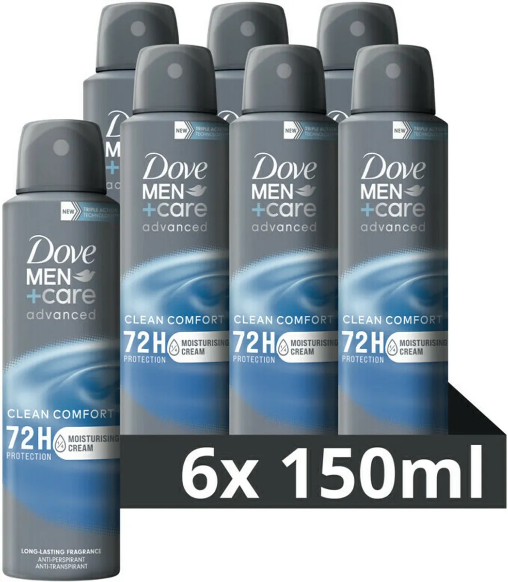 Dove Men+Care Clean Comfort Deodorant - 6x150ml - afbeelding 6 van 6