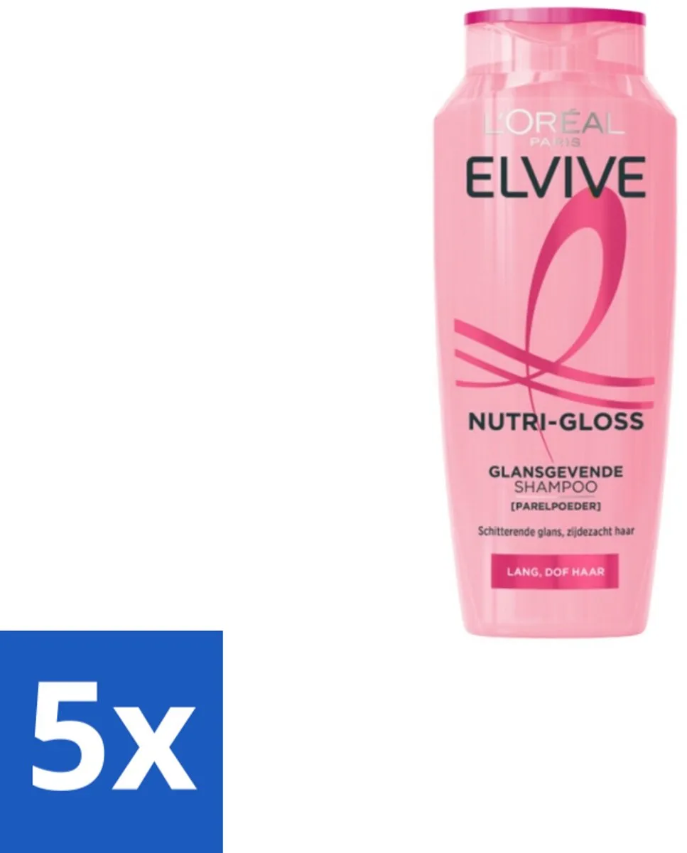L'Oréal Paris Elvive Nutri Gloss Shampoo 1000ml - 5 Stuks