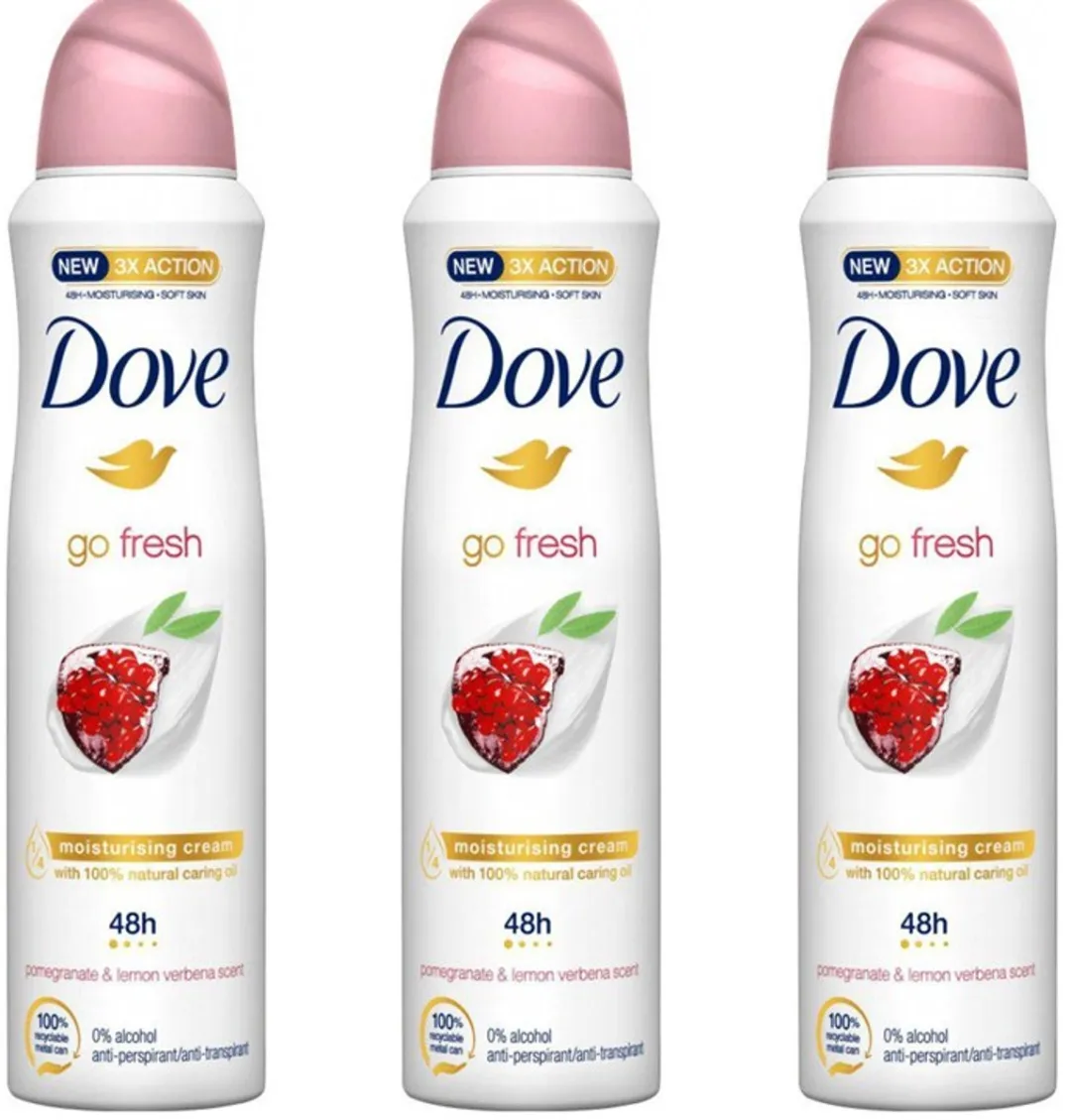 Dove Go Fresh Deo Spray - 750ml (3x250ml)