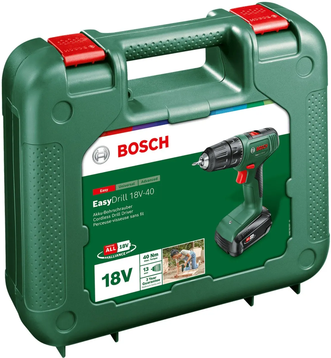 Bosch EasyDrill 18V-40 - Accuschroefboormachine - Met 18 V Li-Ion accu (2.0 Ah) en een lader