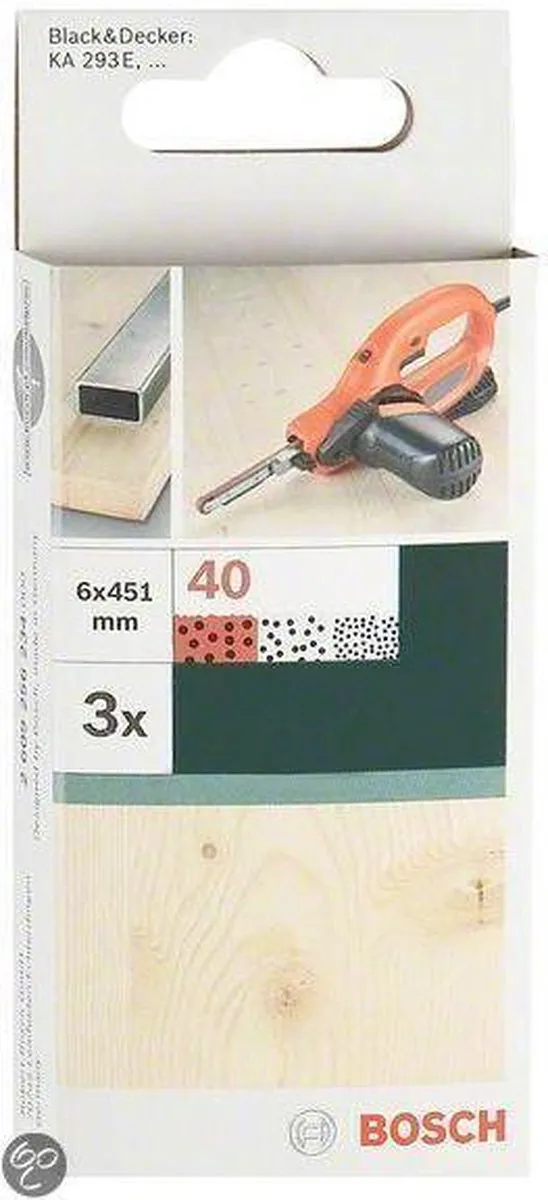 Bosch Schuurbandenset 3-delig 120 - voor Black & Decker Powerfile - Rood