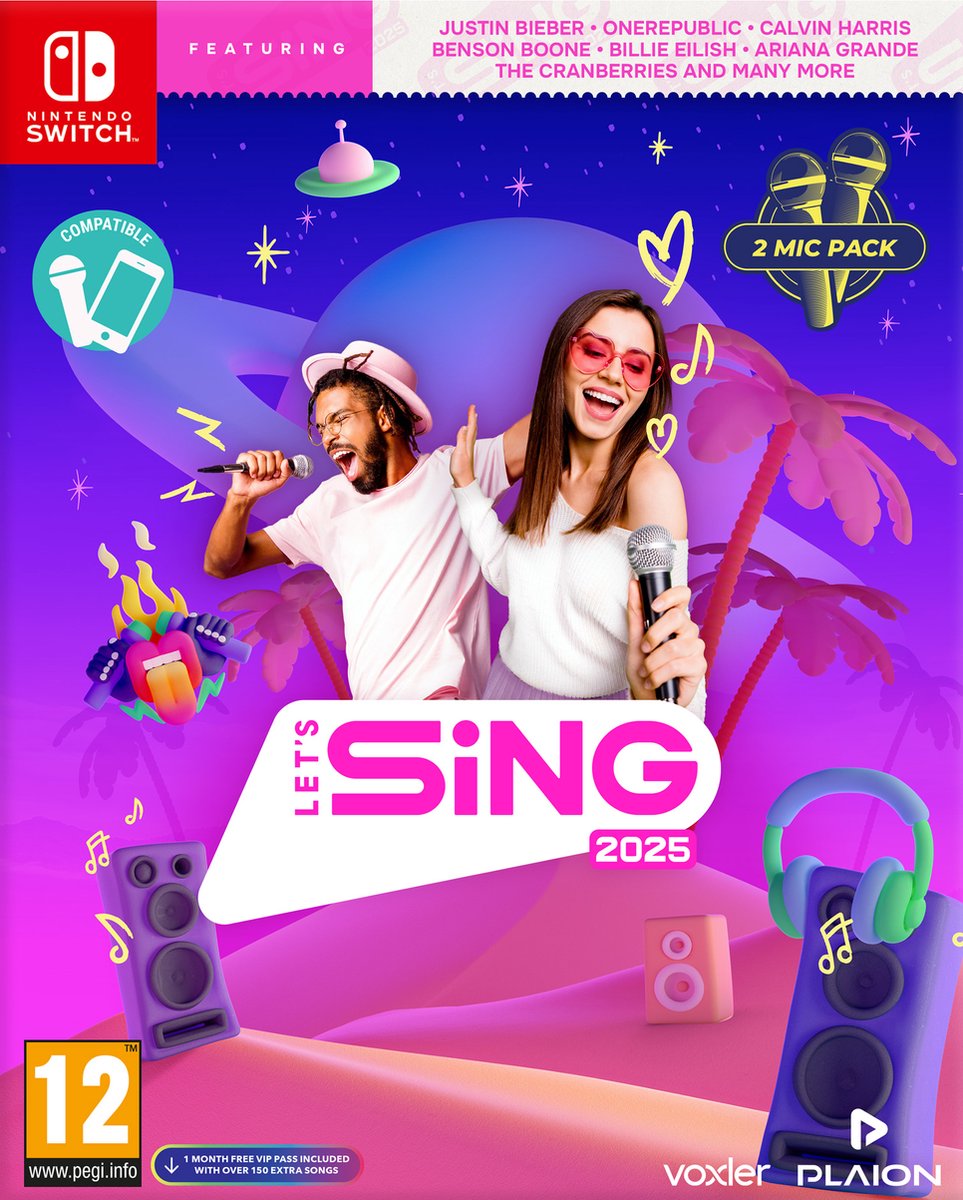 Let's Sing 2025 + 2 Microfoons - International Edition - Nintendo Switch