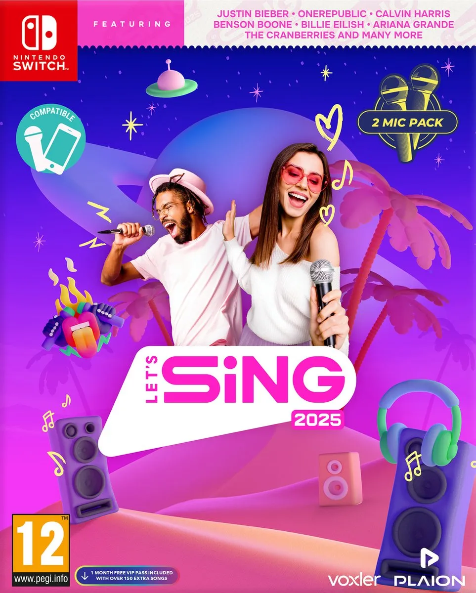 Plaion Let's Sing 2025 Nintendo Switch - 2 Microfoons