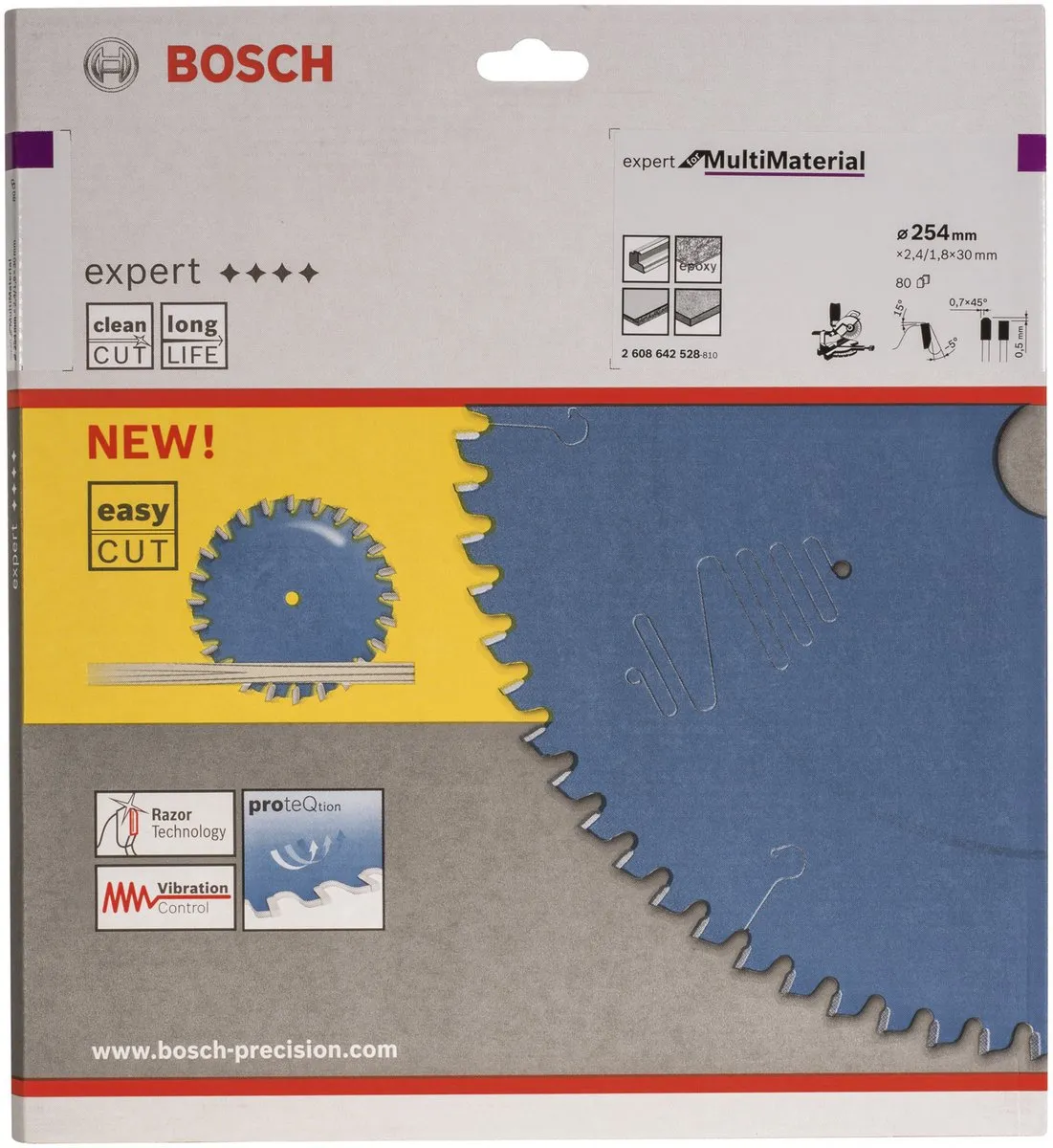 Bosch Expert Cirkelzaagblad 254mm 80 Tanden - Metaal/Hout/Kunststof