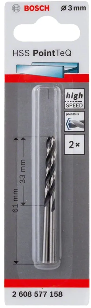 Bosch HSS PointTeQ Spiraalboor 3mm - 2 Stuks - afbeelding 6 van 6