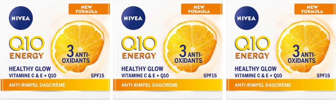 NIVEA Q10 Plus C Anti-Rimpel Dagcrème SPF15 - 3x50ml