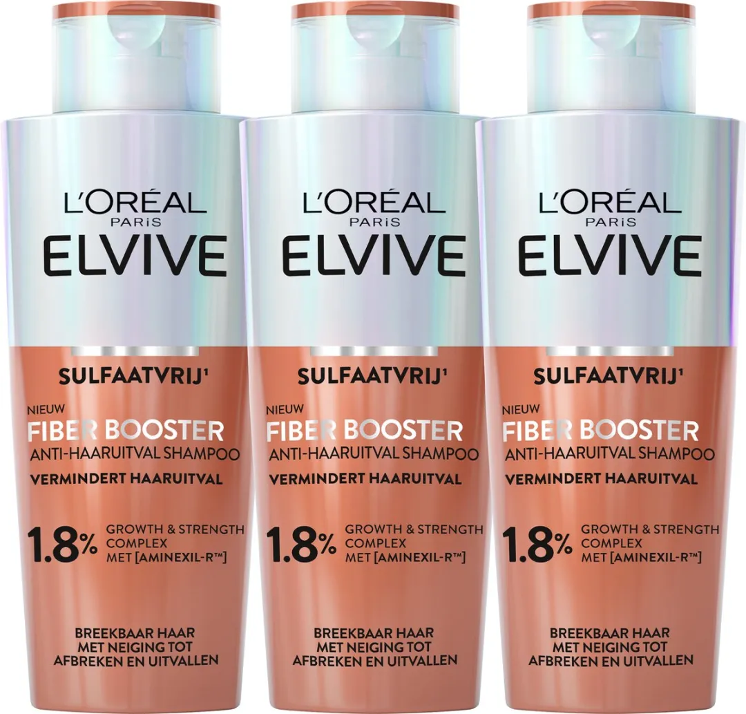 L'Oréal Paris Elvive Fiber Booster Anti-Haaruitval Shampoo 3x200ml