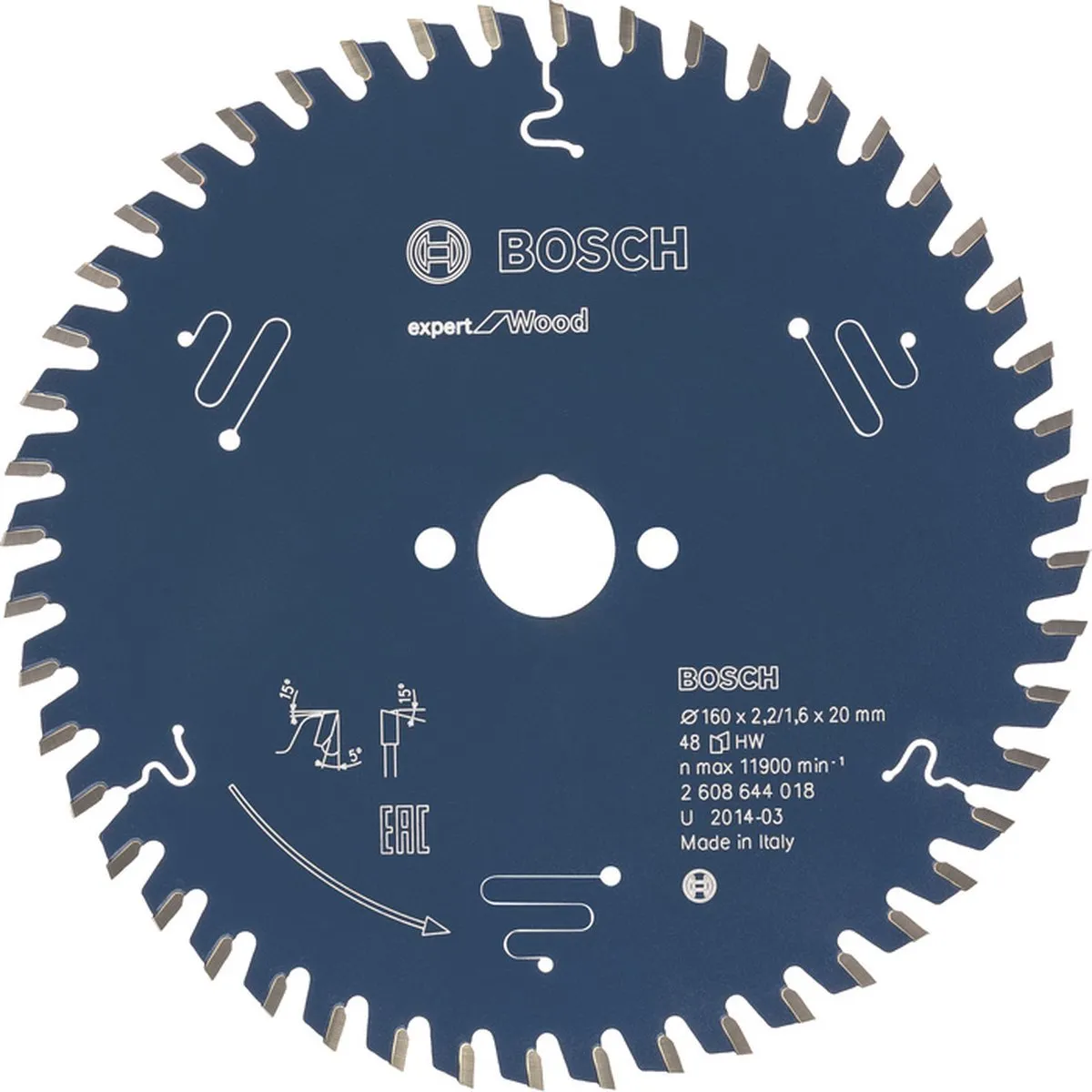 Bosch Expert for Wood Cirkelzaagblad 160mm 24 T - afbeelding 6 van 6