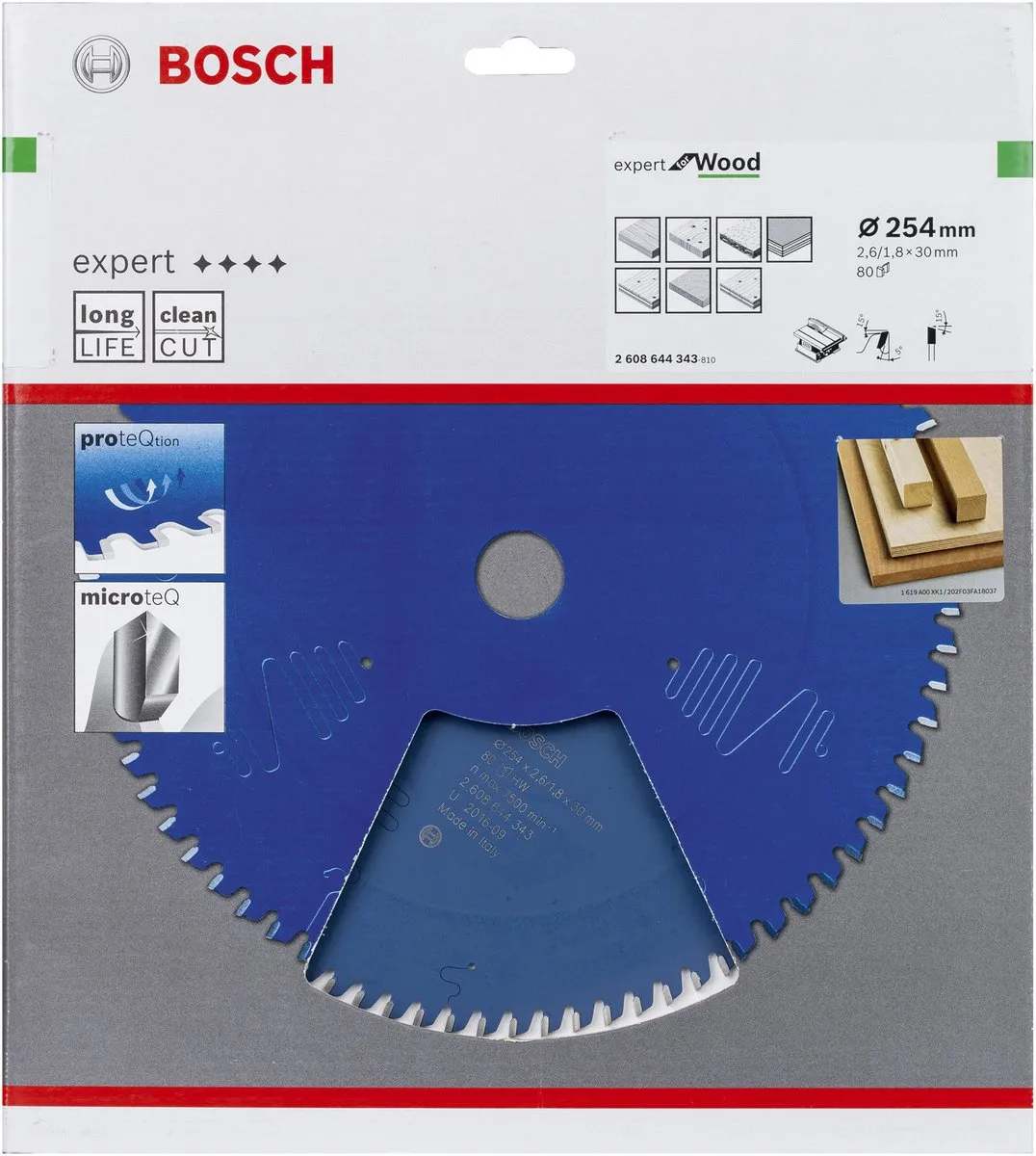 Bosch Blad Expert for Wood Zaagblad 254mm - 80 Tanden - afbeelding 6 van 6