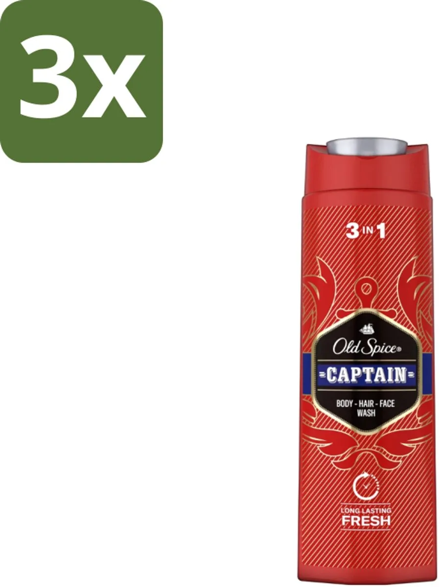 Old Spice Captain Douchegel 1200ml - 3 Stuks