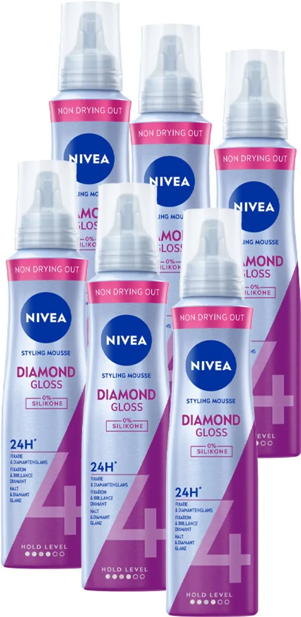 NIVEA Haarmousse Diamond Gloss 6x150ml