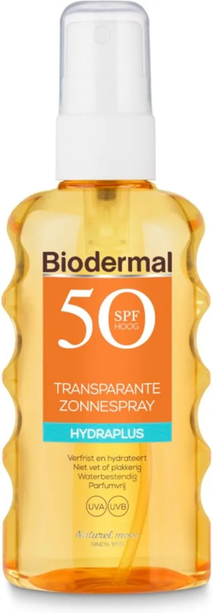 Biodermal Zonnebrand - Hydraplus - Transparante zonnespray - zonnebrand spray SPF 50 - 175ml