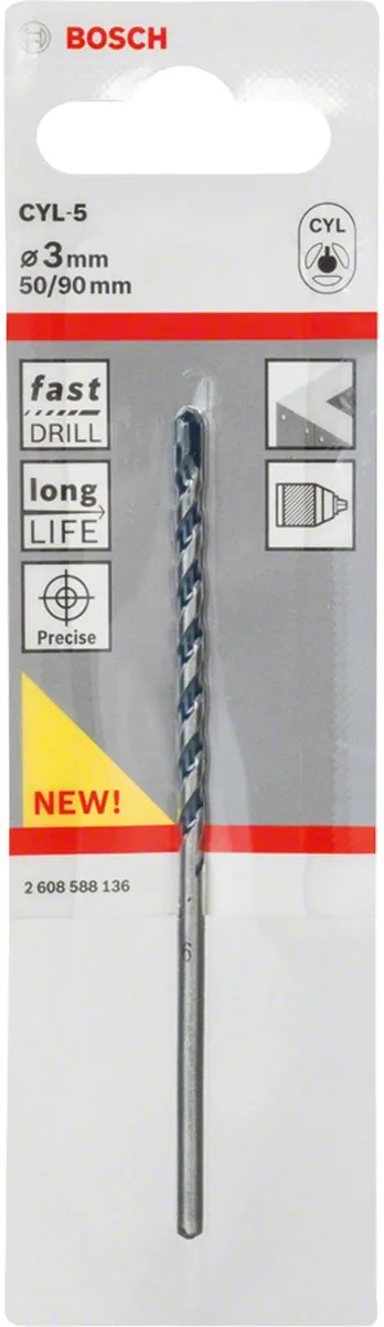 Bosch BOOR CYL-5 3X50X90 - Hout - 3mm