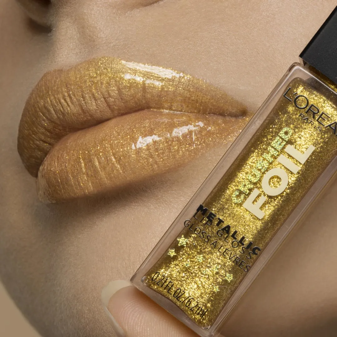 L'Oréal Paris Crushed Foil Metallic Lipgloss 14 Goud