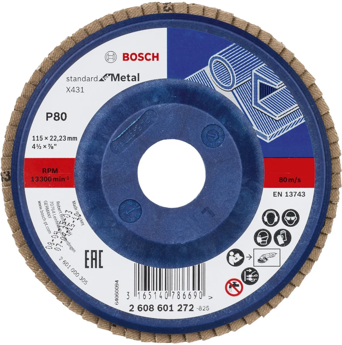 Bosch Lamelschijf 115mm Standard Metal 80 - 22,23mm As