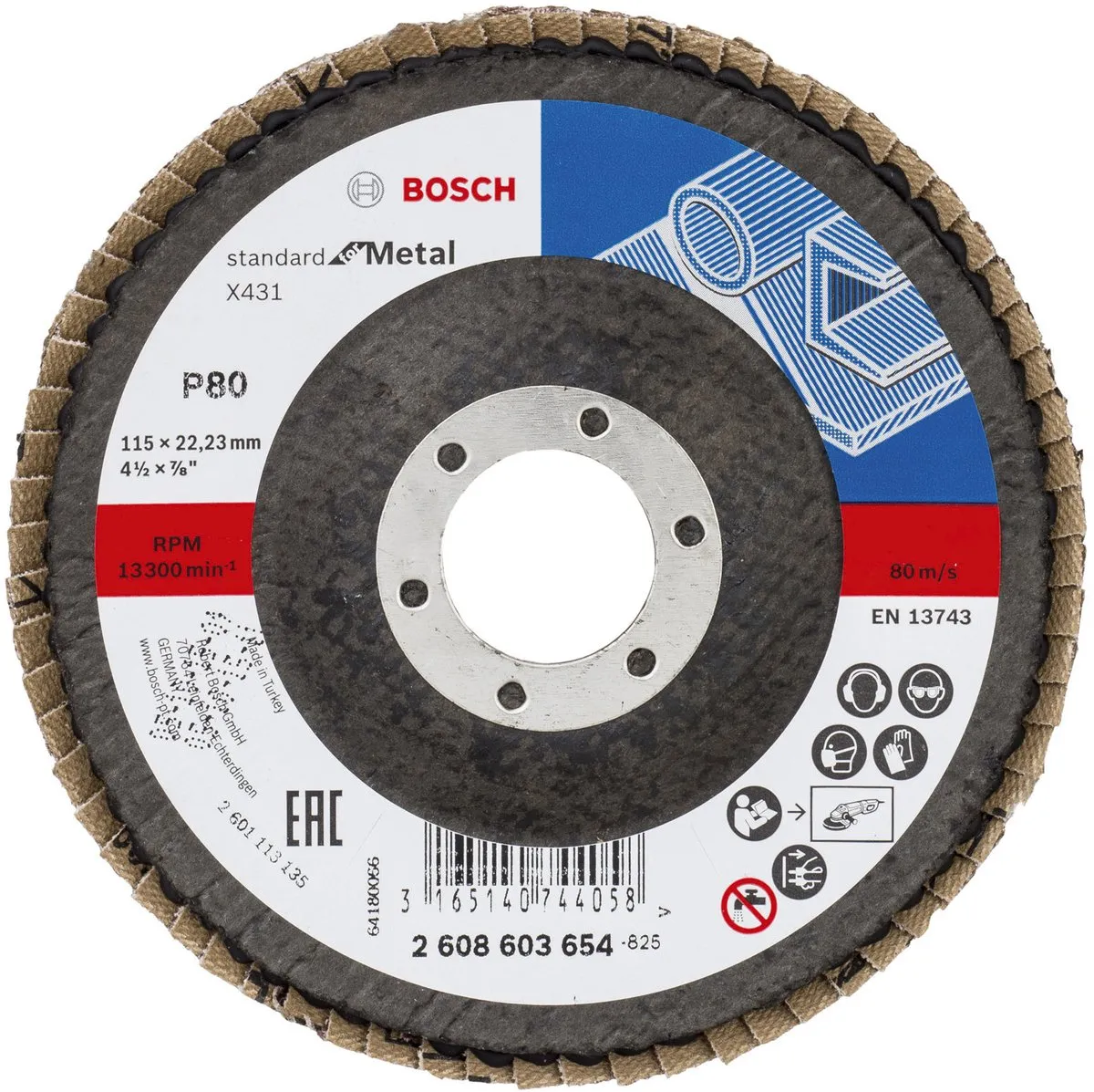 Bosch Lamelschijf 115mm Standard Metal 80