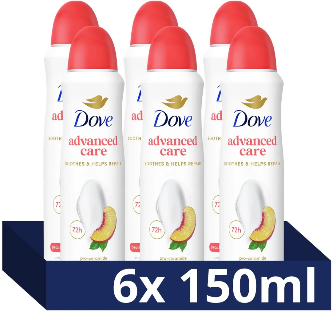 Dove Anti-transpirant Spray Peach & White Blossom - 6x150ml