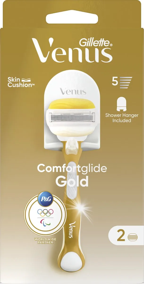 Gillette Venus ComfortGlide Coconut Handvat + Scheermesjes - 2 Stuks - Goud