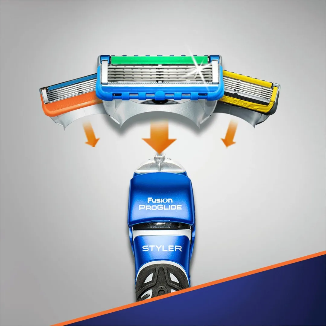 Gillette Fusion ProGlide 3 Styler - Blauw