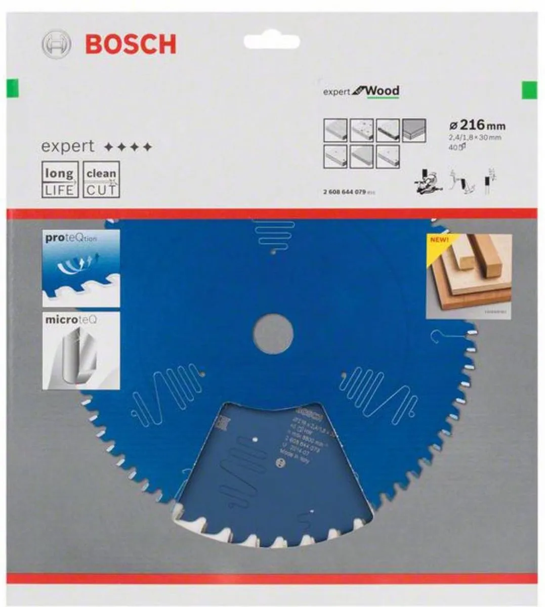 Bosch Expert 2608644079 Cirkelzaagblad Hout - 216mm Ø 40 Tanden
