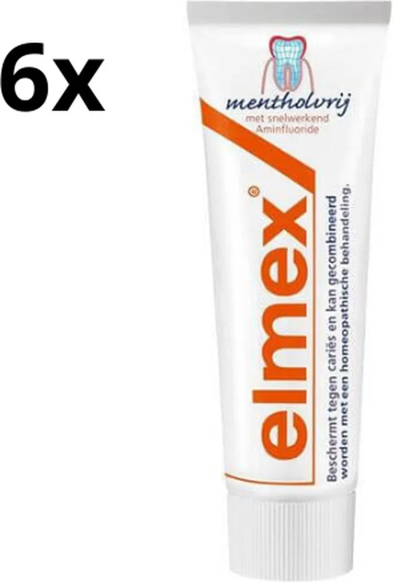 Elmex Anti-Cariës Mentholvrij Tandpasta 6x75ml