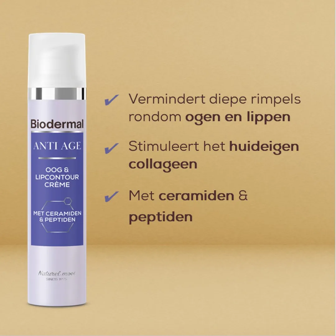 Biodermal Anti Age Oog- en Lipcontourcrème 15ml