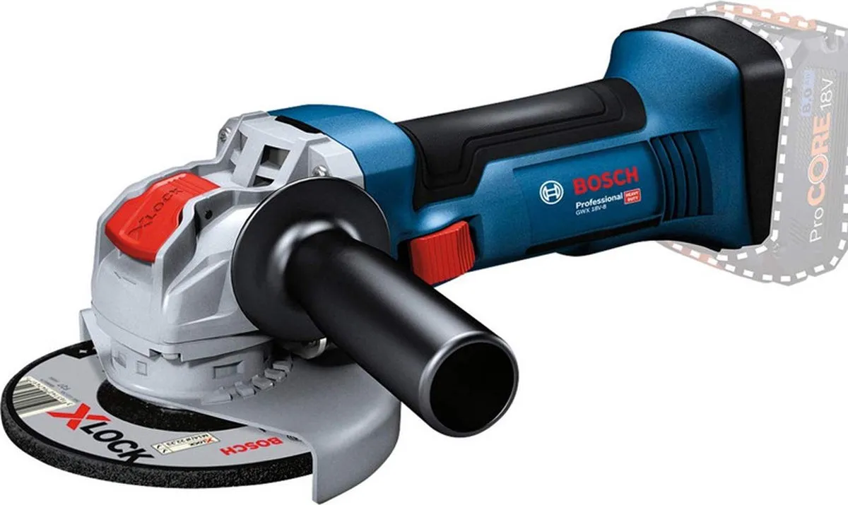 Bosch GWX 18V-8 18V Li-Ion accu X-LOCK Haakse slijper body - 125mm