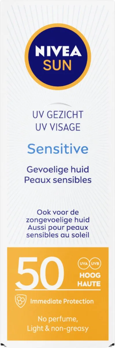 NIVEA SUN Face Sensitive Gezicht Zonnebrandcrème SPF 50 - 50ml