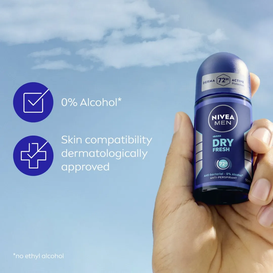 NIVEA MEN Dry Fresh Anti-Transpirant Roller - 6x50ml