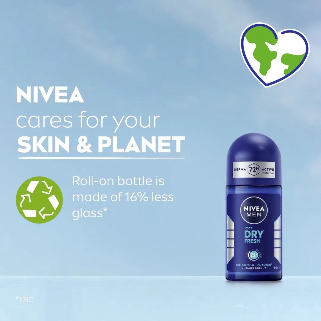 NIVEA MEN Dry Fresh Anti-Transpirant Roller - 6x50ml