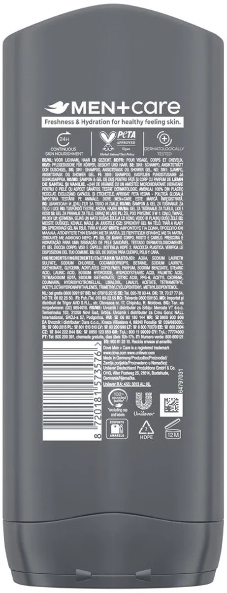 Dove Men+Care Douchegel Sandalwood & Vanilla 400ml