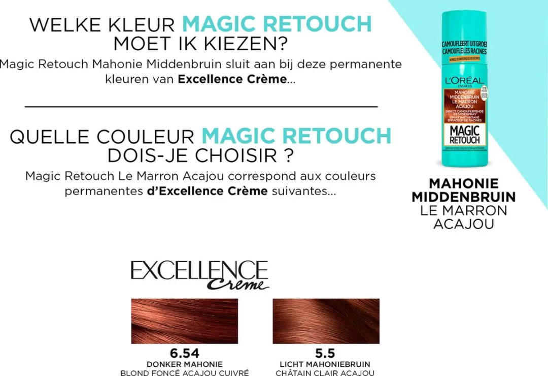 L'Oréal Paris Magic Retouch Middenbruin Uitgroeispray - 20 Stuks