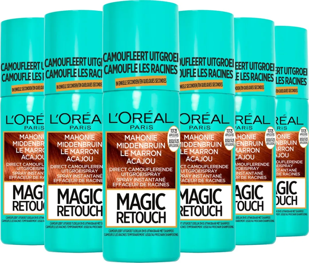 L'Oréal Paris Magic Retouch Middenbruin Uitgroeispray - 20 Stuks