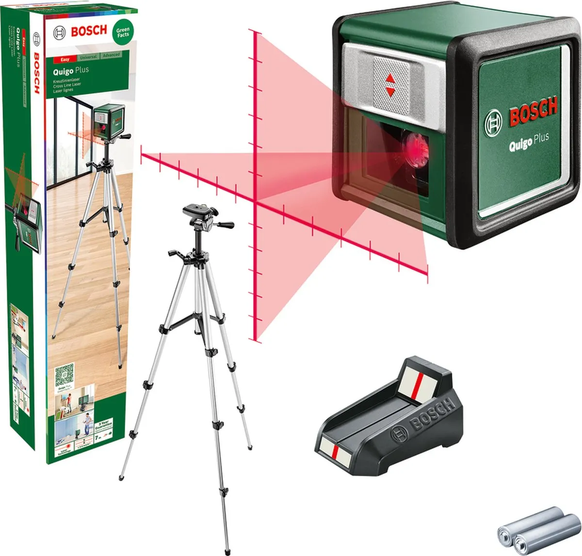 Bosch Quigo Plus Kruislijnlaser 7m - Rood