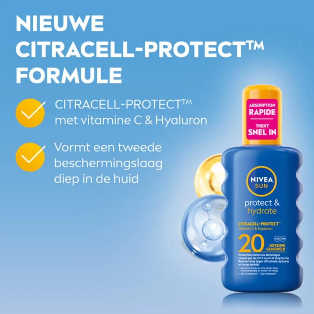 NIVEA Sun Protect & Hydrate Zonnespray SPF 20 - 6x200ml