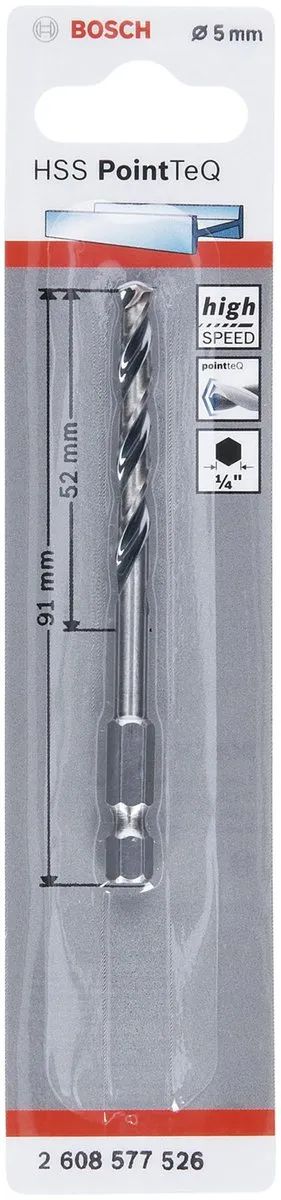 Bosch PointTeQ Spiraalboor Ø5mm x 91mm - Zeskant