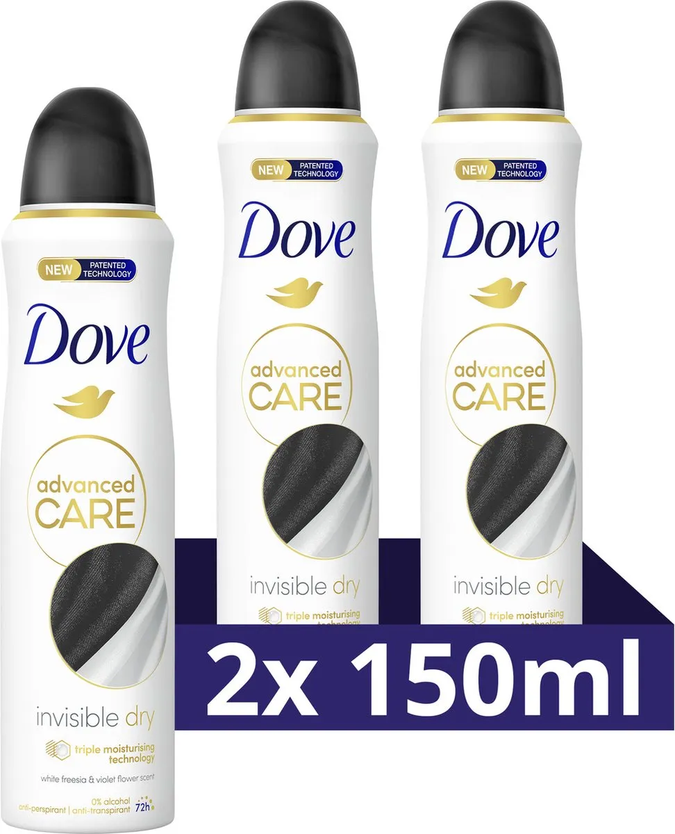 Dove Anti-Transpirant Spray Advanced Care Invisible Dry - 2x150ml