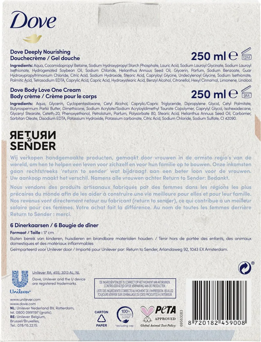 Dove Return to Sender Giftset - 6 Stuks - 500ml