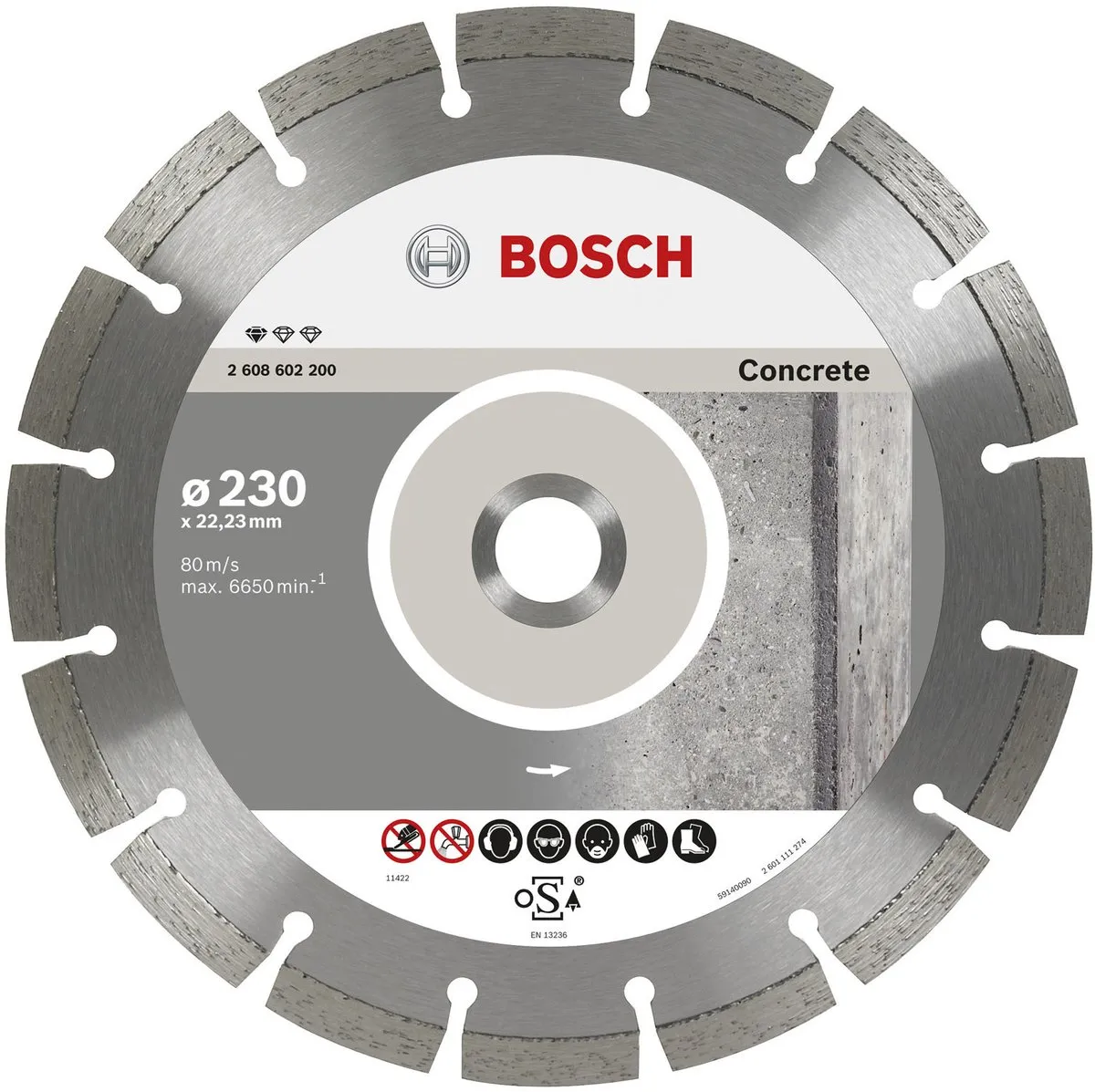 Bosch Diamantschijf 230mm 22,23mm Concrete 10 Stuks
