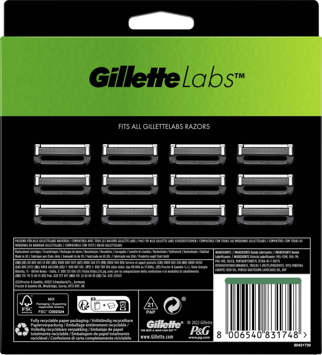 Gillette Scheermesjes Lift Razor 12 Stuks - Zilver - afbeelding 6 van 6